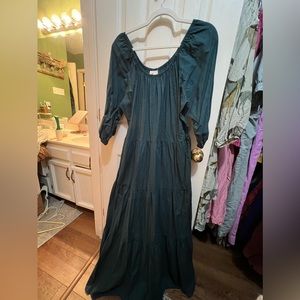 NWOT Teal Smock Maxi Dress XL